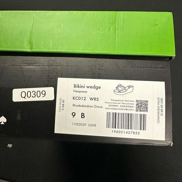Kate Spade Neoprene Bikini Wedge Sandals 9 Rhododendron Grove - Picture 8 of 8